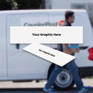 a man walking past a white van